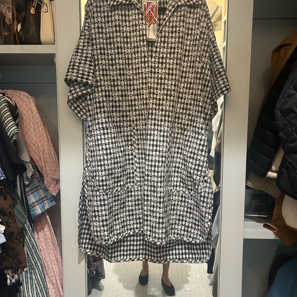 Stylish Black and White Checkered Dress